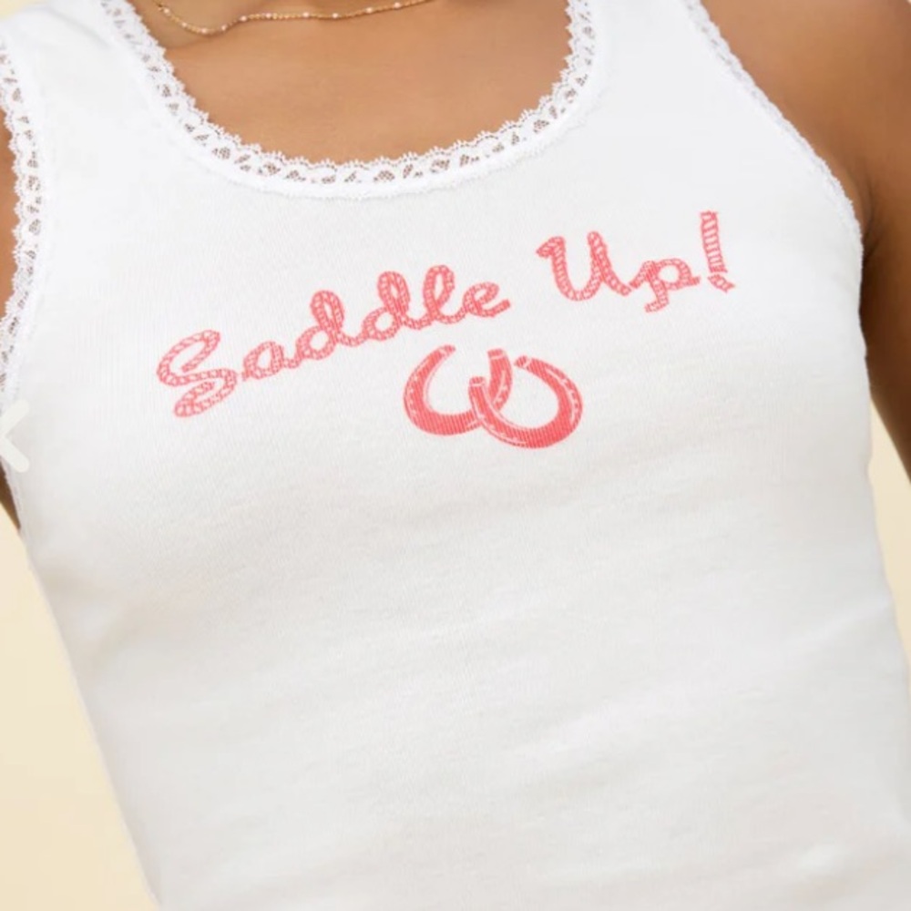 Daydreamer White Camisole with Pink Print